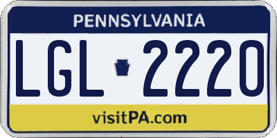 PA license plate LGL2220