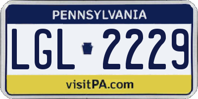 PA license plate LGL2229