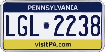 PA license plate LGL2238