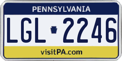 PA license plate LGL2246