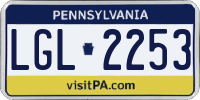 PA license plate LGL2253