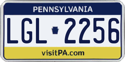 PA license plate LGL2256