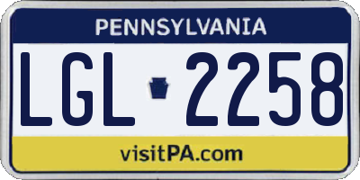 PA license plate LGL2258