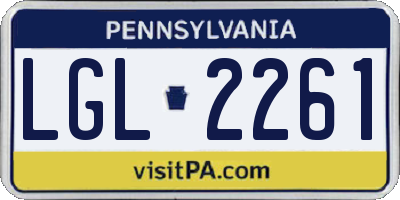 PA license plate LGL2261