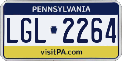 PA license plate LGL2264