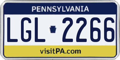 PA license plate LGL2266