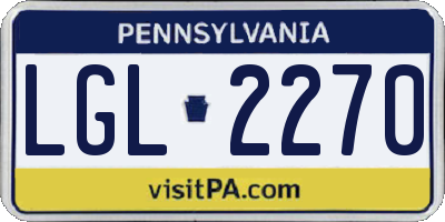 PA license plate LGL2270