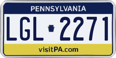 PA license plate LGL2271