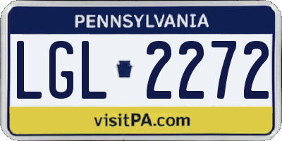 PA license plate LGL2272