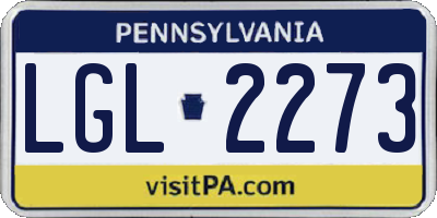 PA license plate LGL2273