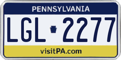 PA license plate LGL2277