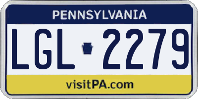 PA license plate LGL2279