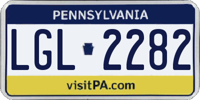 PA license plate LGL2282