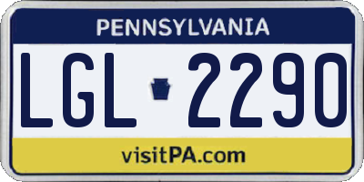 PA license plate LGL2290