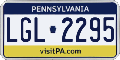 PA license plate LGL2295