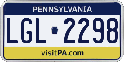 PA license plate LGL2298