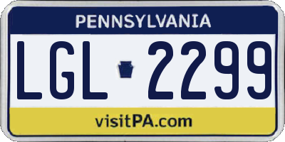 PA license plate LGL2299