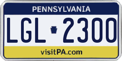 PA license plate LGL2300