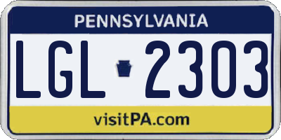 PA license plate LGL2303
