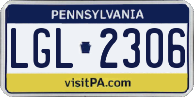 PA license plate LGL2306
