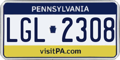 PA license plate LGL2308