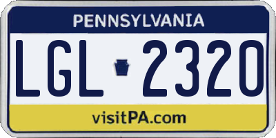 PA license plate LGL2320