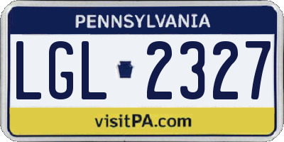 PA license plate LGL2327