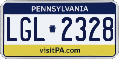 PA license plate LGL2328