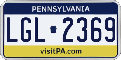 PA license plate LGL2369