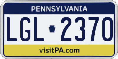 PA license plate LGL2370