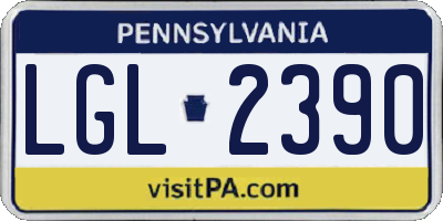 PA license plate LGL2390