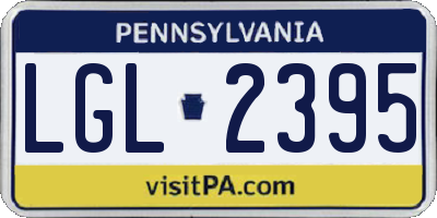 PA license plate LGL2395
