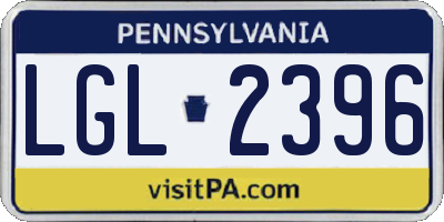 PA license plate LGL2396