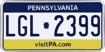 PA license plate LGL2399