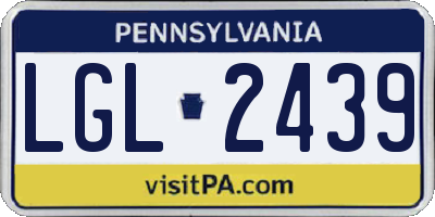 PA license plate LGL2439