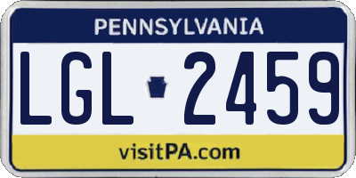 PA license plate LGL2459