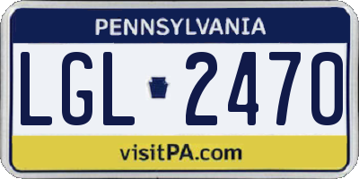 PA license plate LGL2470