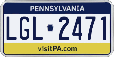 PA license plate LGL2471