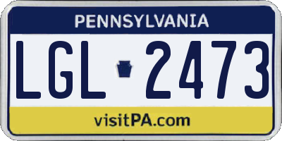 PA license plate LGL2473