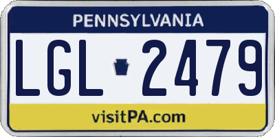 PA license plate LGL2479