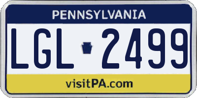 PA license plate LGL2499