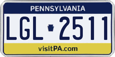 PA license plate LGL2511