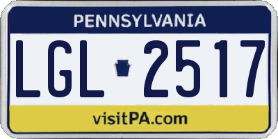 PA license plate LGL2517