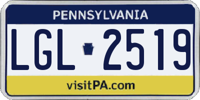 PA license plate LGL2519