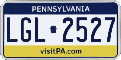 PA license plate LGL2527