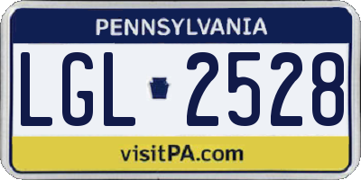 PA license plate LGL2528