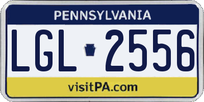 PA license plate LGL2556