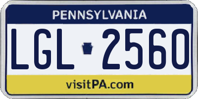 PA license plate LGL2560