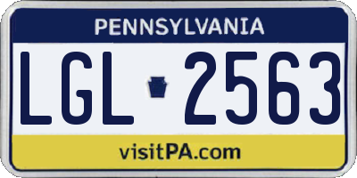 PA license plate LGL2563