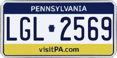 PA license plate LGL2569
